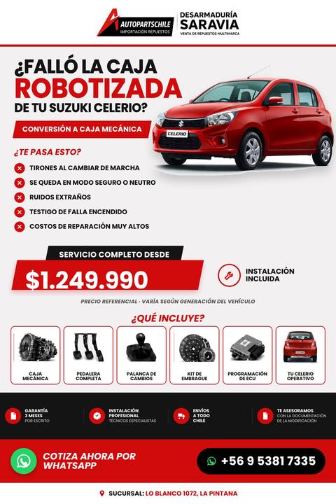 Swap automático a mecánico Suzuki Celerio