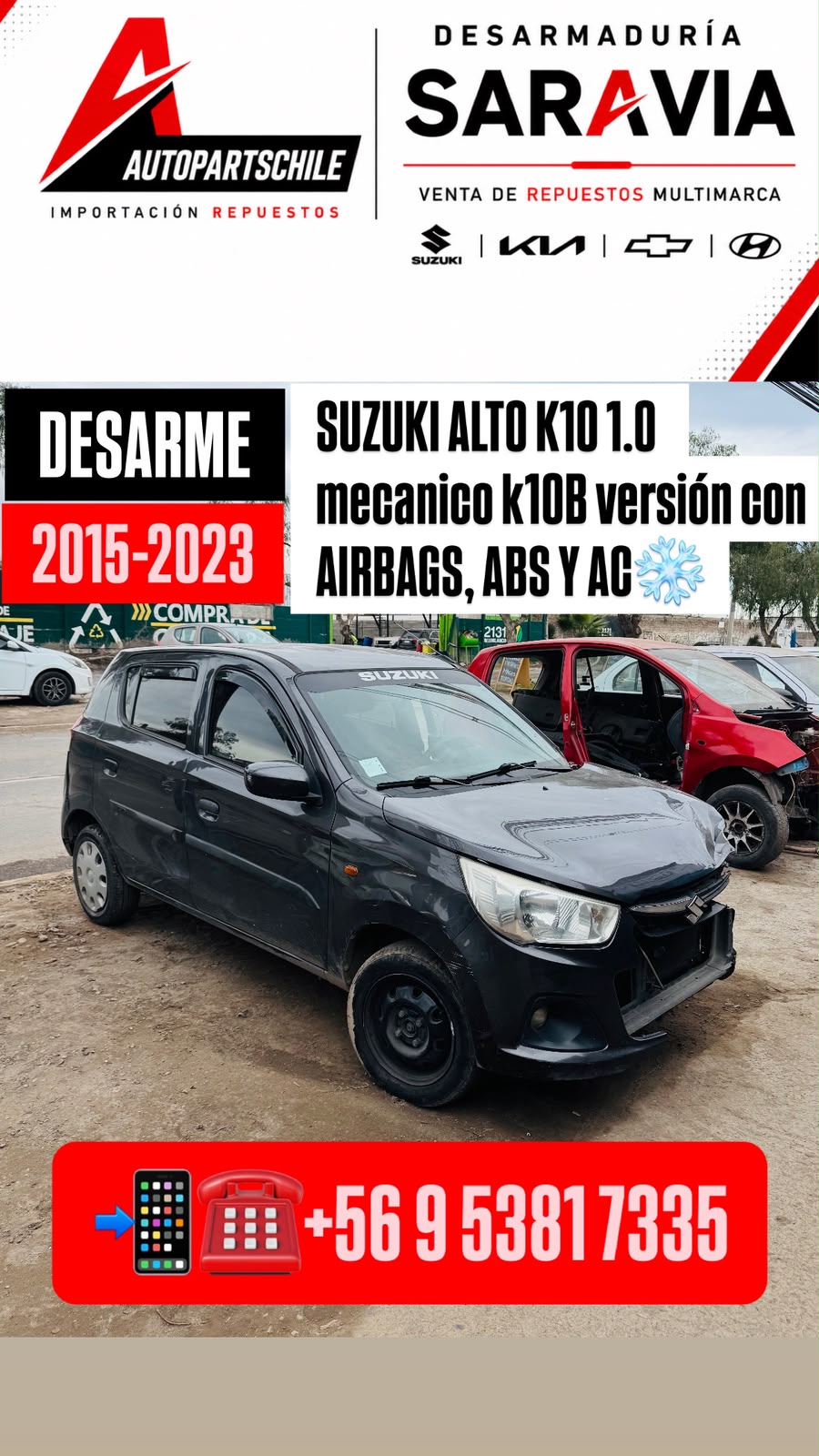 Suzuki Alto K10 2020 gris en desarme